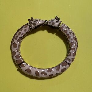Vintage Giraffe Patterned Reptile Bracelet - Brown and Cream